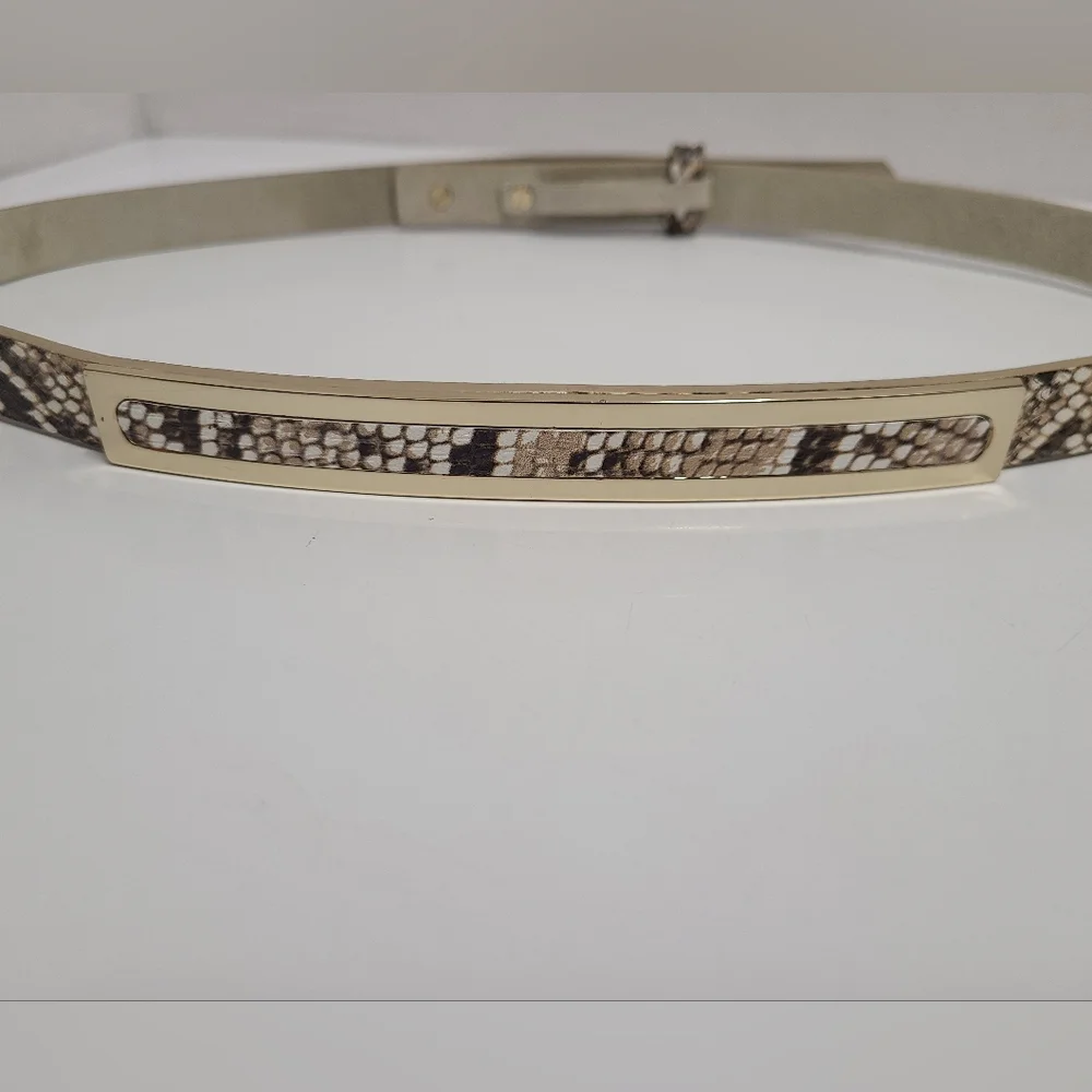 WHBM Genuine Leather Skinny Belt Sz M Snakeskin Embossed